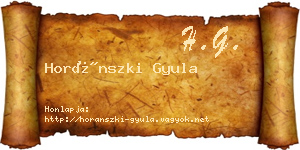 Horánszki Gyula névjegykártya